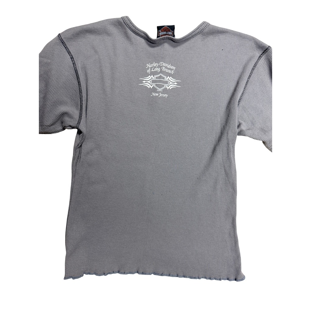 Harley-Davidson Womens Top Bundle Grey Ribbed Tee Tank Lot of 2 Shirts - BW - Picture 8 of 9